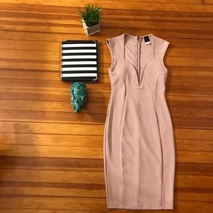 Pastel blush pink wedding guest dress